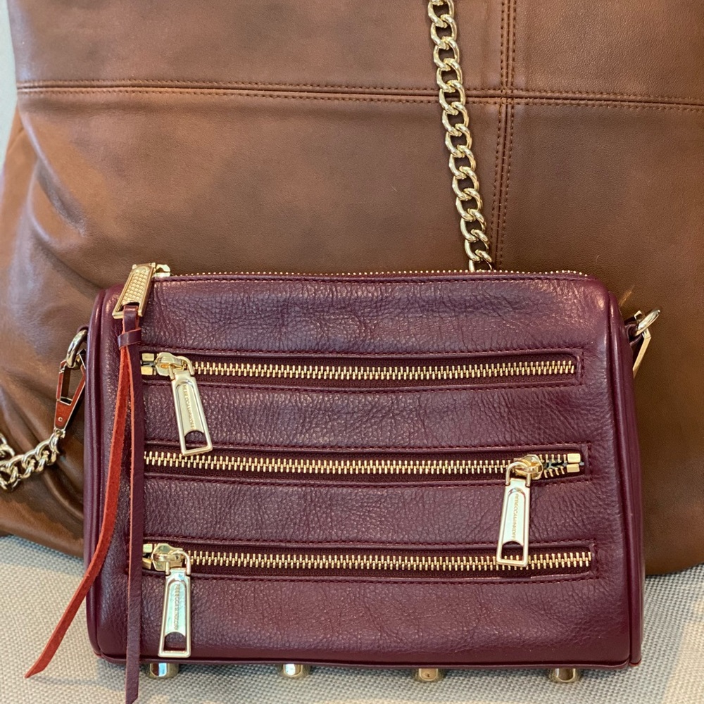 Rebecca Minkoff Burgundy 3 Zippered Crossbody